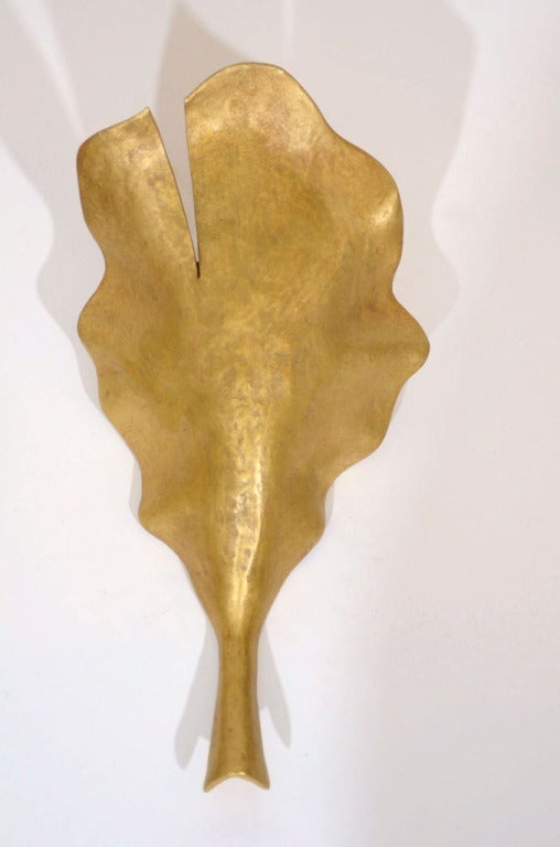 French Marc Bankowsky, New Leaf, Pair of Bronze Sconce, France, 2007 For Sale