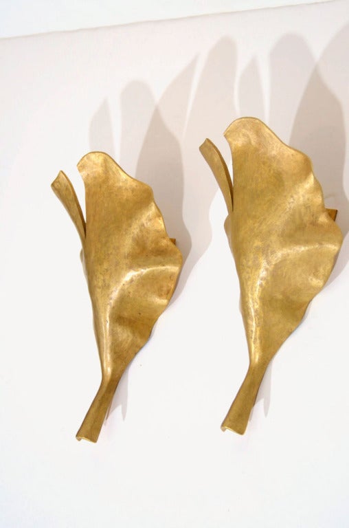 Contemporary Marc Bankowsky, New Leaf, Pair of Bronze Sconce, France, 2007 For Sale