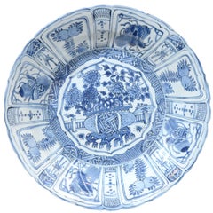 A Very Large Ming Kraak Blue and White Porcelain Charger