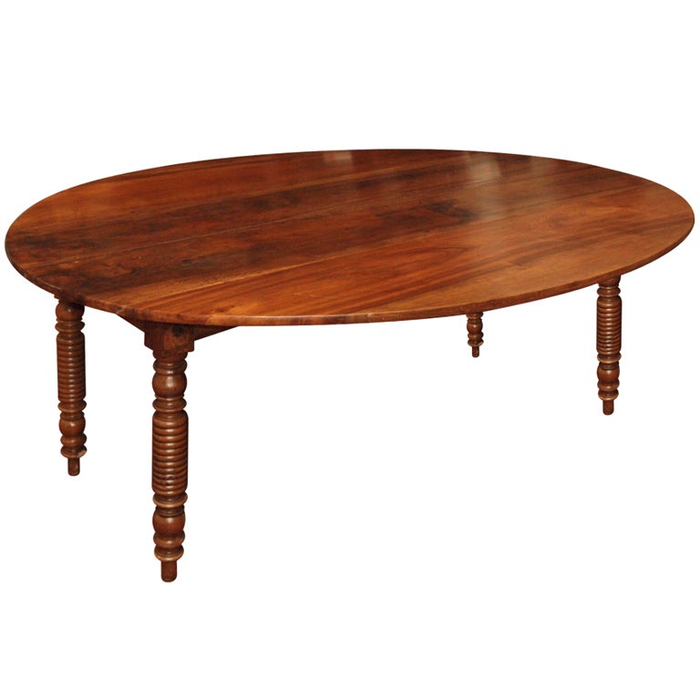 Large 19c. Spool Leg Dining Table 4