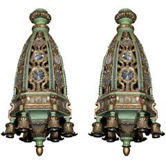 Vintage Pair of Art Deco Candeliers by Maison Jansen