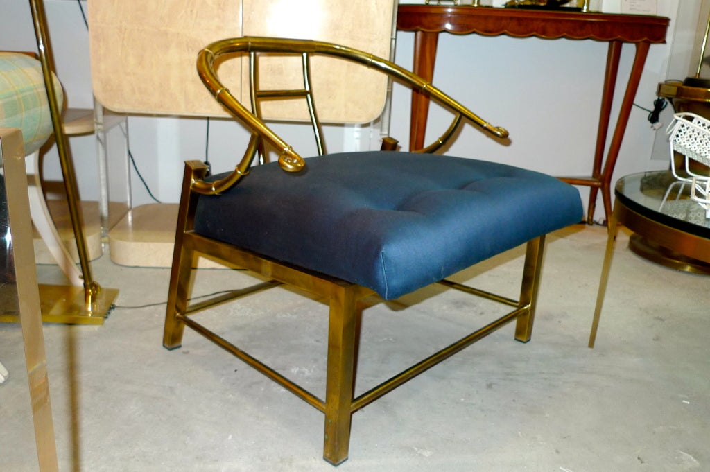 Mid-20th Century Mastercraft Brass Horseshoe Lounge Chair