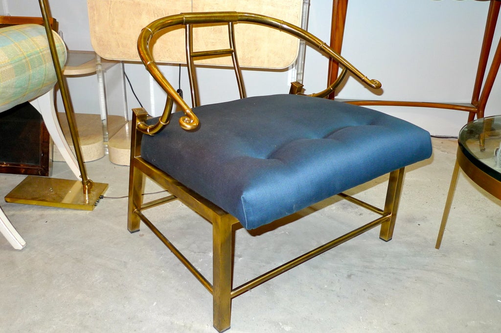 Mastercraft Brass Horseshoe Lounge Chair 1