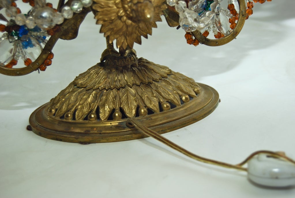 20th Century Peacock Table Lamp For Sale