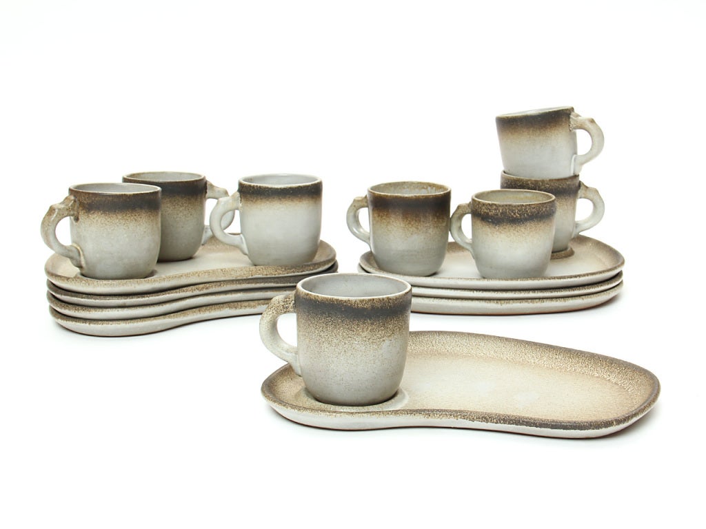 Ceramic 8 Trays And Cups By Lee Rosen