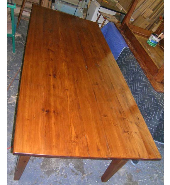 Harvest Table Made from Reclaimed Wood, Built to Order by Petersen Antiques For Sale 4