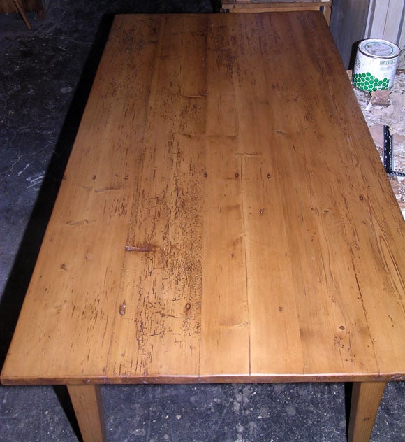 Harvest Table Made from Reclaimed Wood, Built to Order by Petersen Antiques For Sale 3