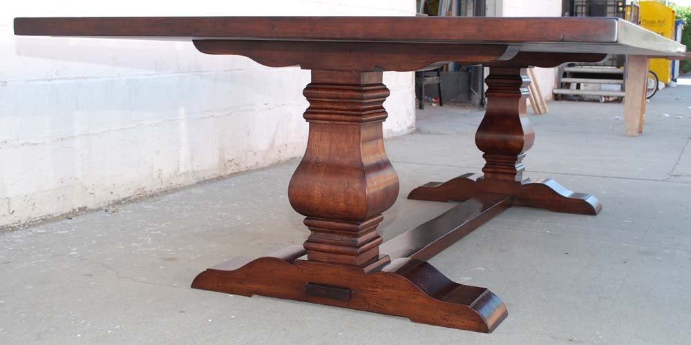 American Dining Table in Cherrywood, Custom Made by Petersen Antiques For Sale