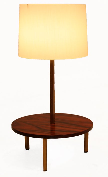 Pair of Large Brass & Rosewood Table Lamps