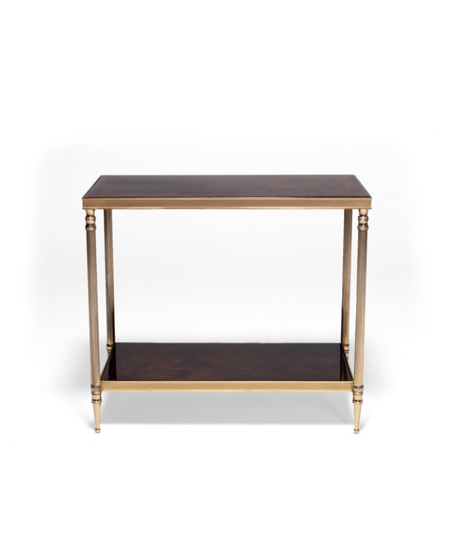 Pair of Lacquered Parchment Side Tables