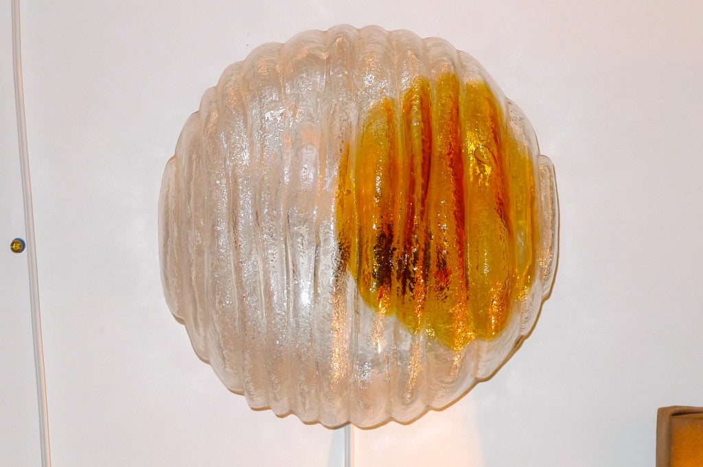 Textured Glass Sconce or Flushmount by Mazzega 4