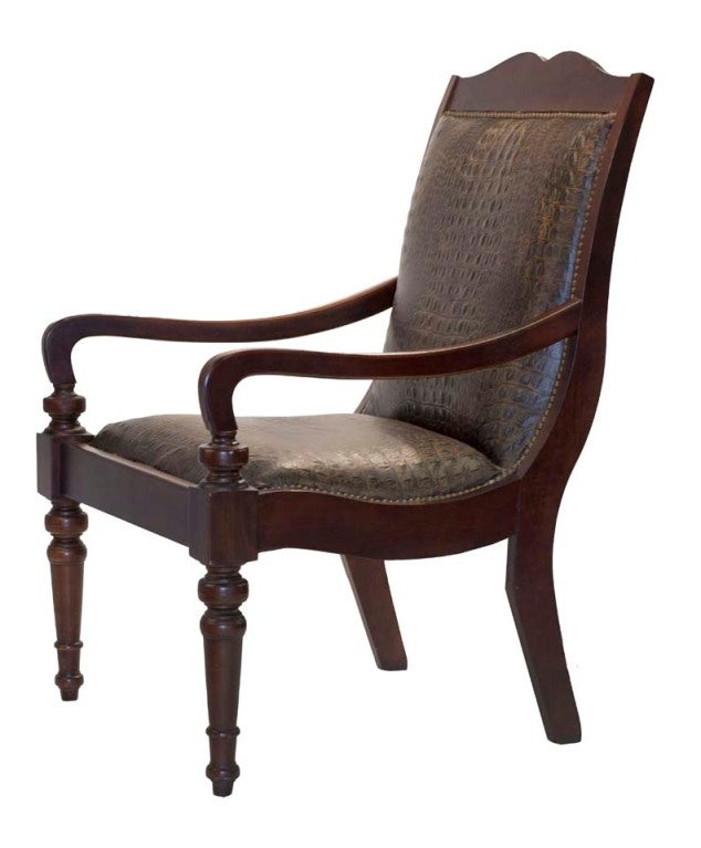 Embossed Crocodile Safari Chair