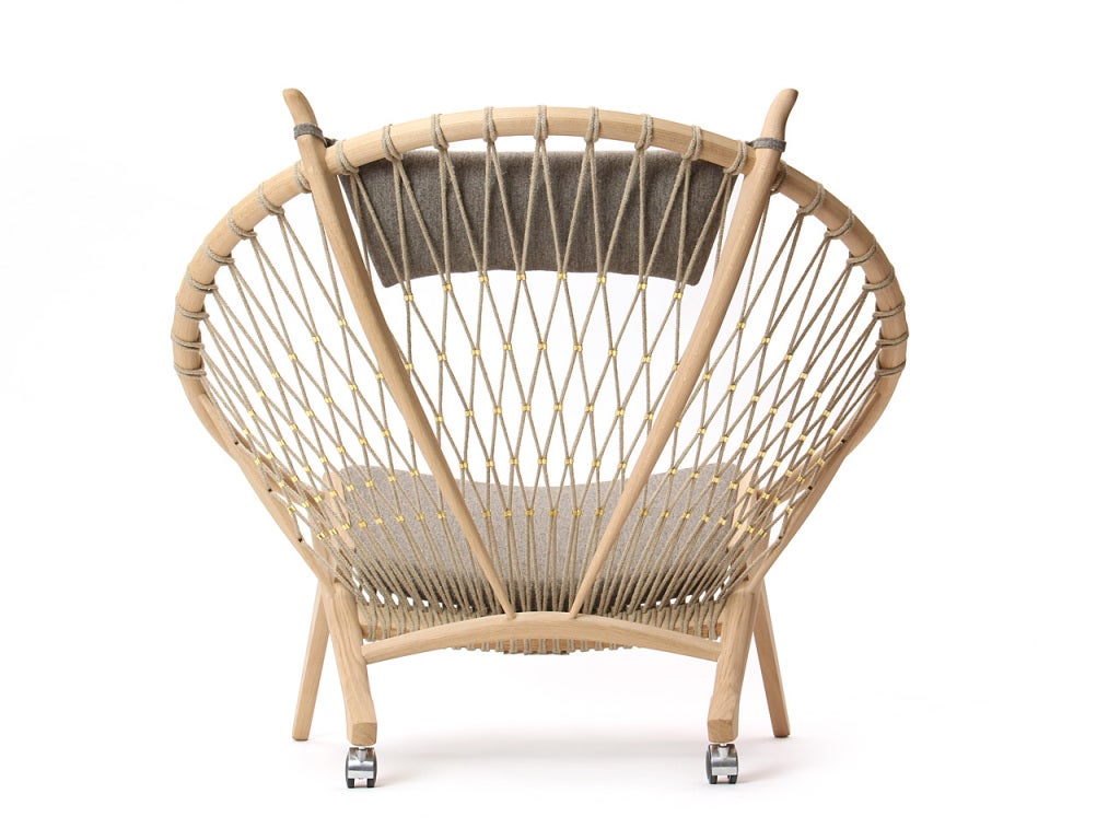 PP130 Circle Chair by Hans J. Wegner for PP Møbler in Oak and Fabric In Excellent Condition In Sagaponack, NY