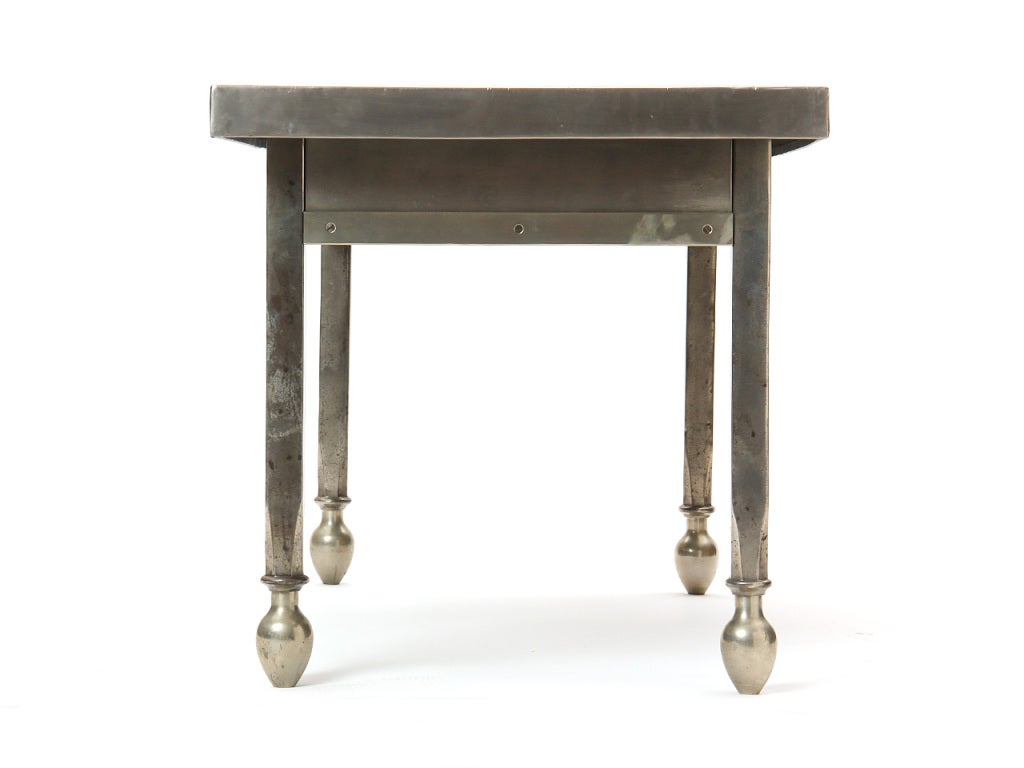French Low Nickel-Plated Table For Sale