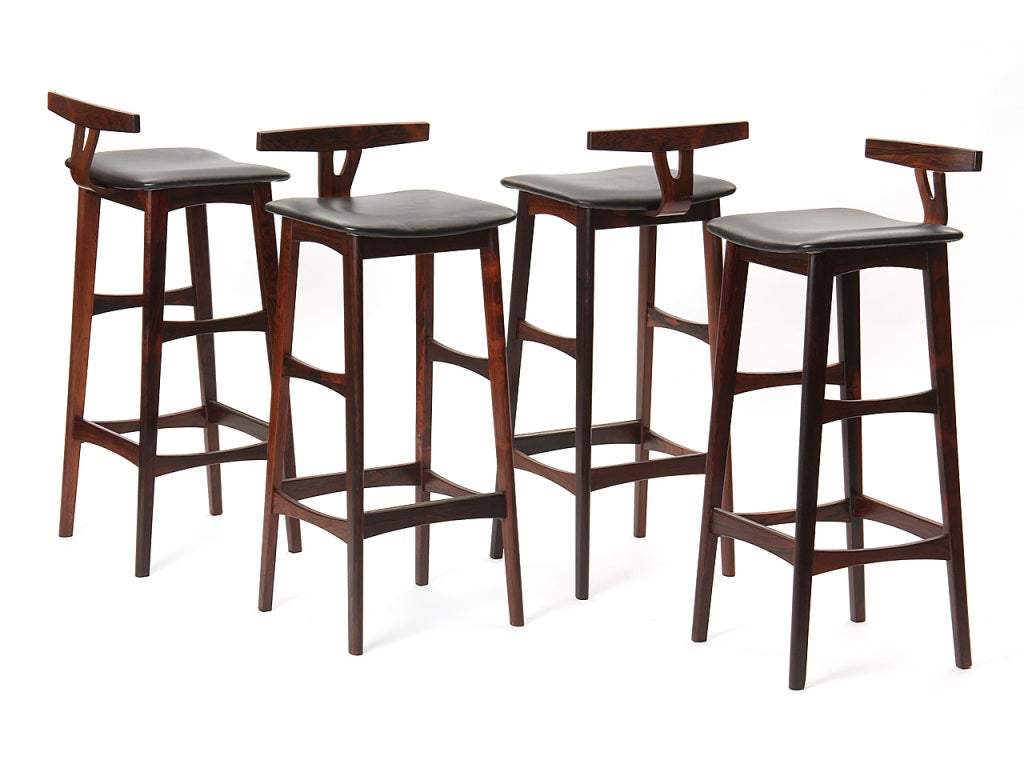 set of four rosewood stools