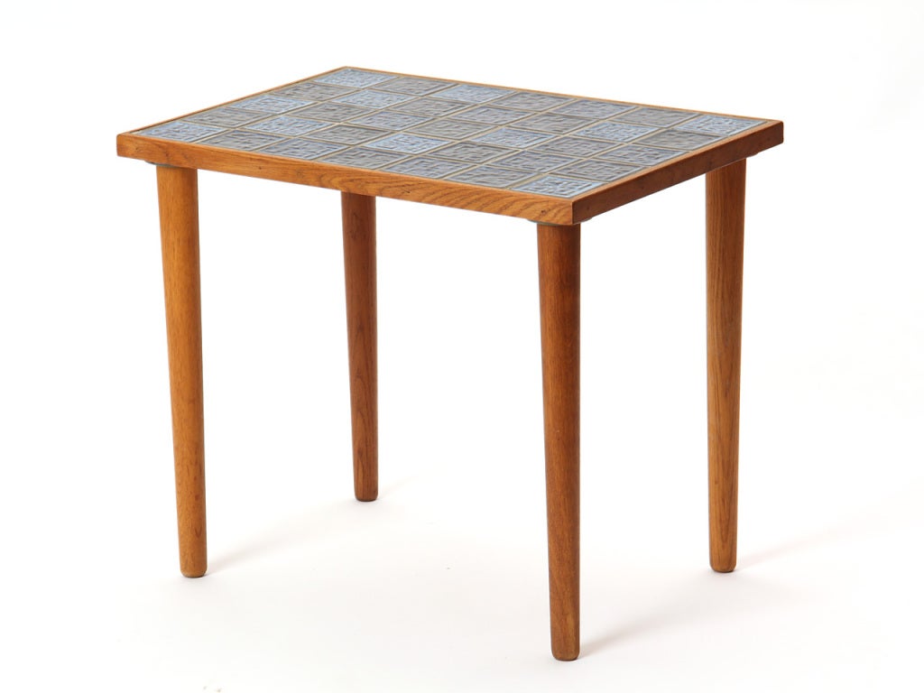 Danish blue tile end table
