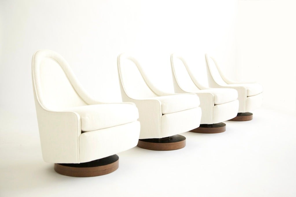 Set of Four Petite Slipper Chairs by Baughman 1