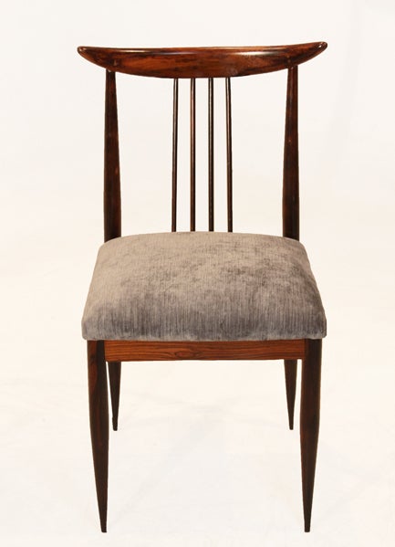 Brazilian Set of Six Rosewood Dining Chairs by Giuseppi Scapinelli
