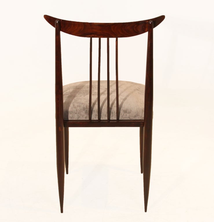 Set of Six Rosewood Dining Chairs by Giuseppi Scapinelli 1