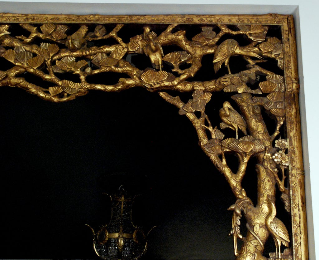 19th Century An Important Architectural Carved Giltwood Room Surround