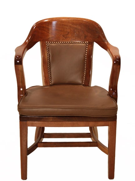 Set of 12 solid Walnut dining or library chairs