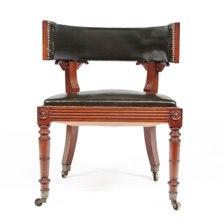 19th Century Pair of Regency Library Chairs