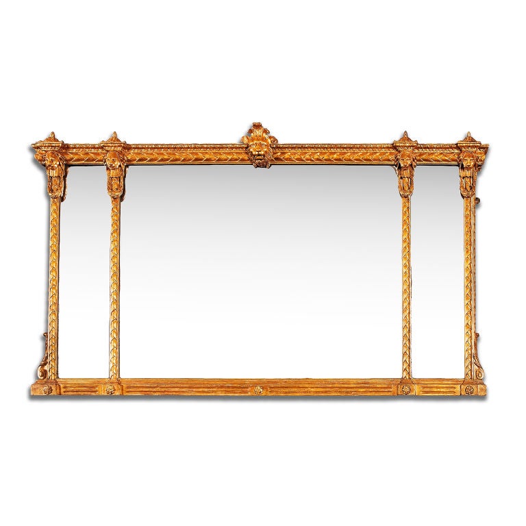 Irish Regency Giltwood Overmantle Mirror