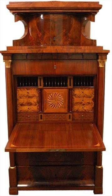 Early 19th C. Swedish Empire Style Secretaire For Sale 1
