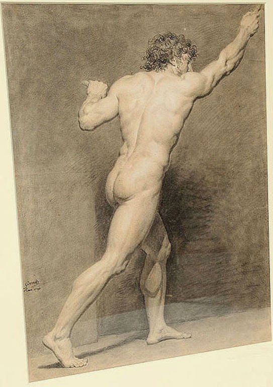 18th Century and Earlier A NUDE MALE FIGURE BY FRANCOIS-LOUIS GOUNOD, 1790