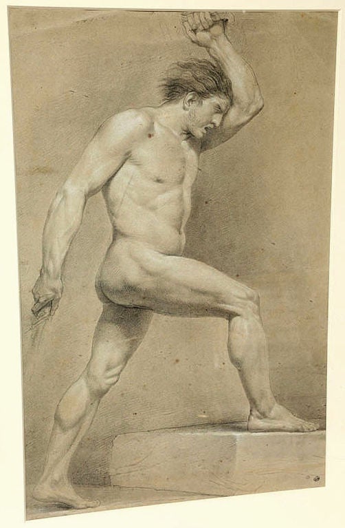19th Century A NUDE MALE FIGURE. PROBABLY FRENCH, CIRCA 1800