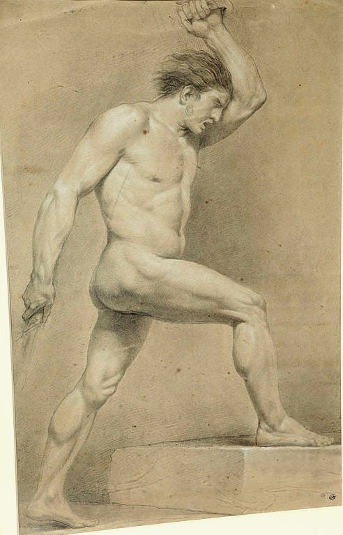 A NUDE MALE FIGURE. PROBABLY FRENCH, CIRCA 1800 2