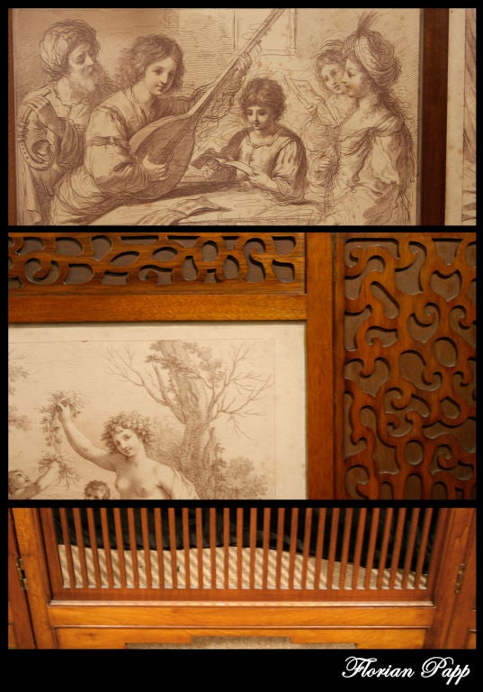 Unique Victorian Three Fold Screen with Prints, circa 1880 1