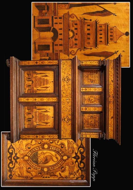 Baroque Marquetry Court Cupboard, German, circa 1600 For Sale 2