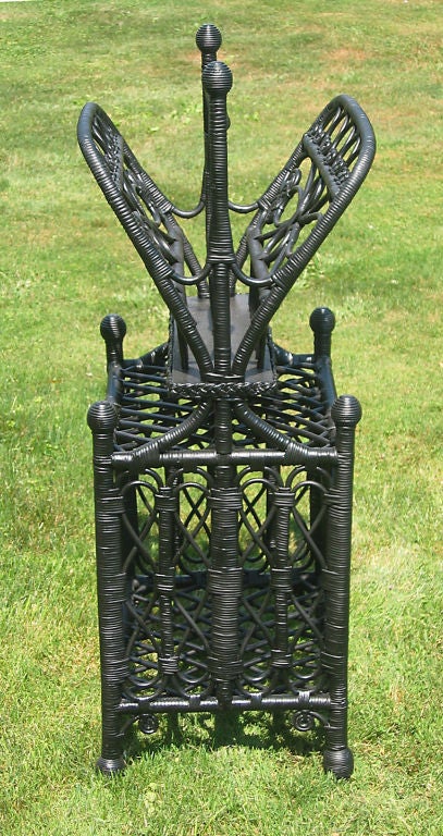 Victorian Wicker Canterbury In Excellent Condition For Sale In Sheffield, MA