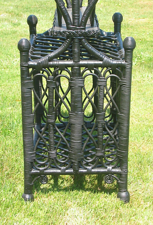 Wood Victorian Wicker Canterbury For Sale