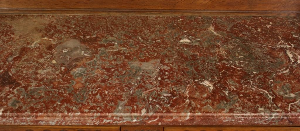 Antique French Louis XVI Red Marble Buffet China Hutch 7
