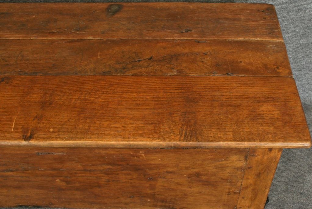 Oak Antique French Country Trunk Coffee Table Blanket Chest For Sale
