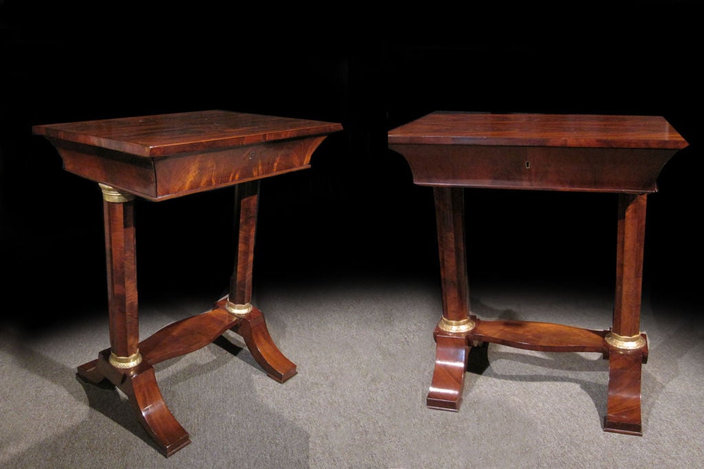 Pair Empire Mahogany Tables