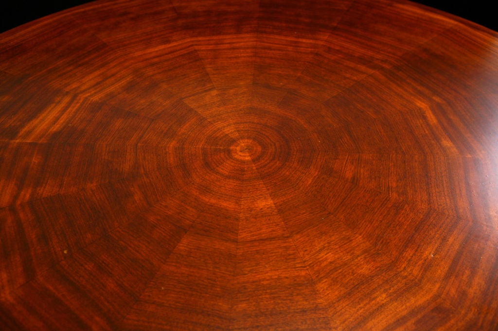 Belgian Art Deco Mahogany Round Table 1