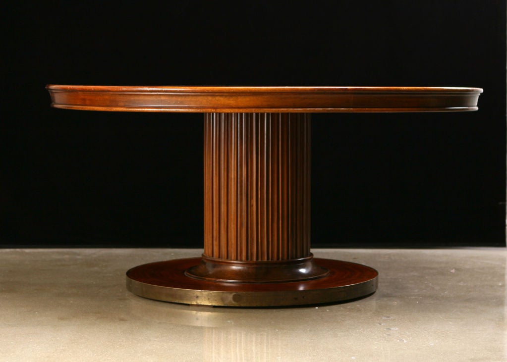 Belgian Art Deco Mahogany Round Table 2