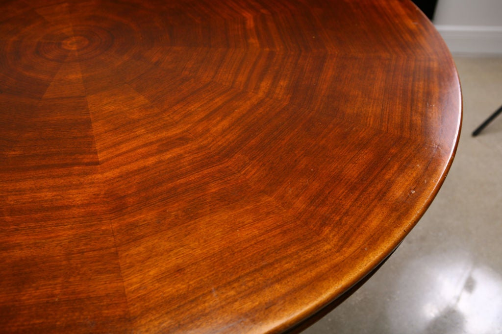 Belgian Art Deco Mahogany Round Table 4