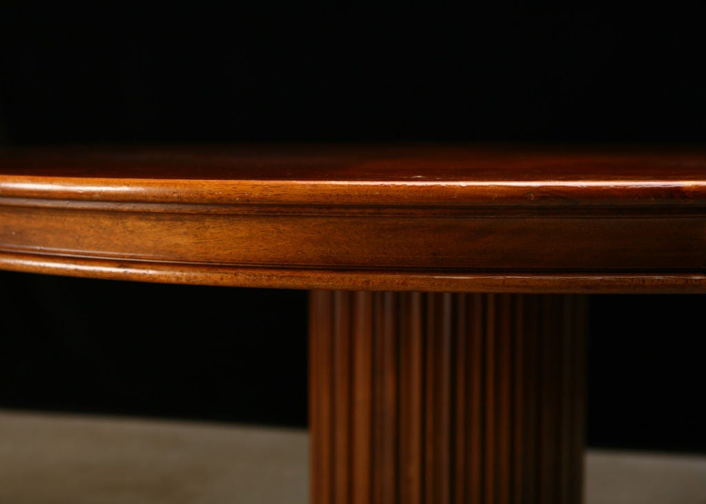 Belgian Art Deco Mahogany Round Table 5