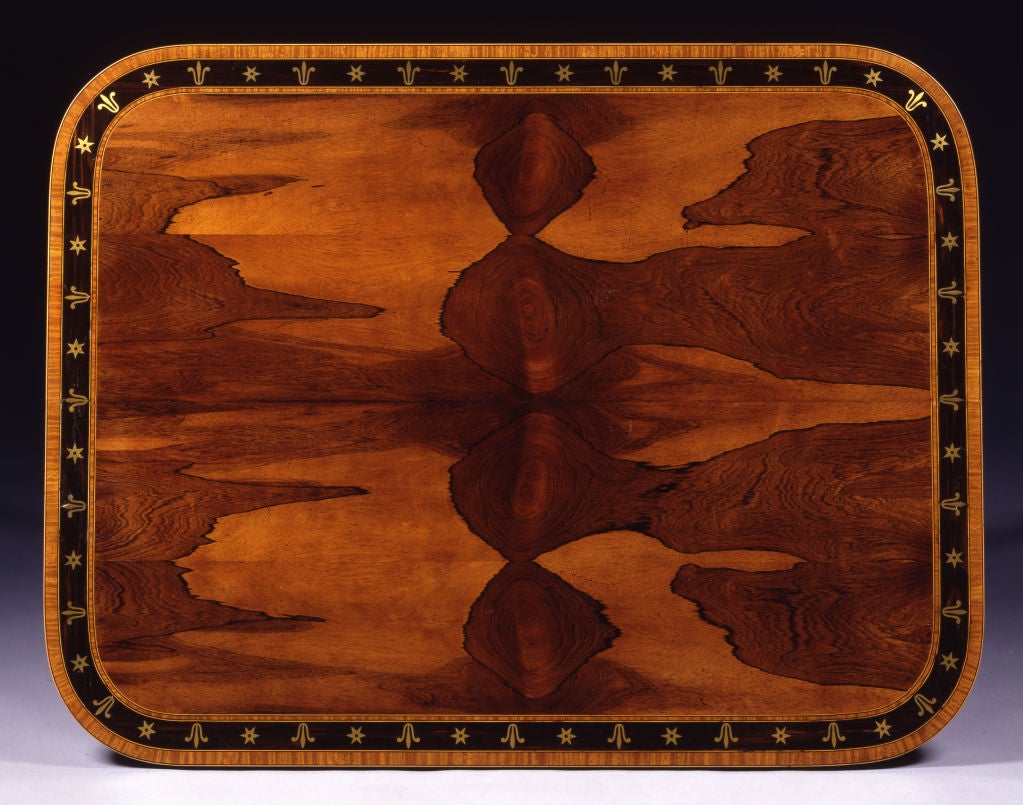 English Regency Rosewood & Brass-inlaid Center Table In Manner Of Bullock