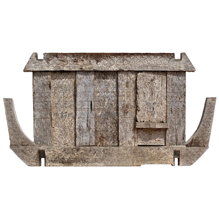 Torajan Carved Wood Architectural Panel