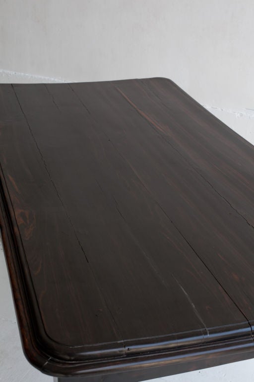 Sri Lankan Anglo-Indian Solid Ebony Dining Table or Desk