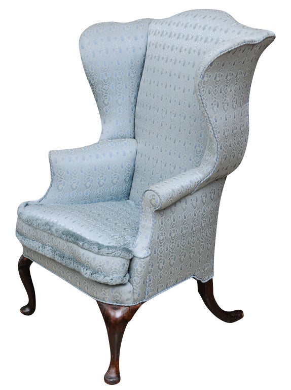 Queen Anne  Easy, Wing, Lounge Arm Chair, Walnut, 18th Century In Good Condition For Sale In West Palm Beach, FL