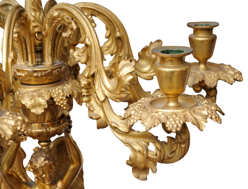 Empire Style Bronze Figural Candelabra, French, Ormolu, 19th Century For Sale 1