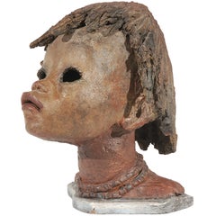 Clay Bust of African Girl
