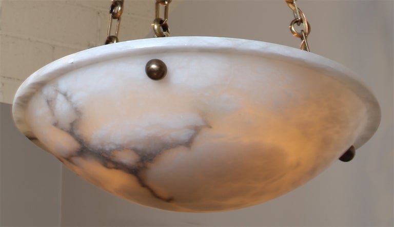 Pair Directoire Style French Alabaster Pendant Lights 1