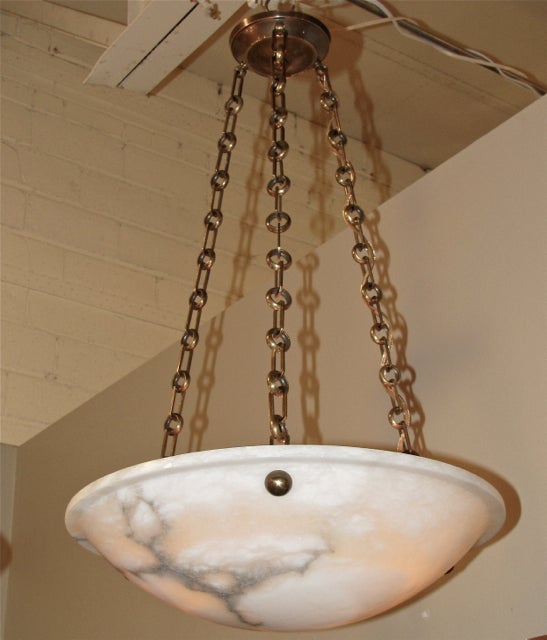 Pair Directoire Style French Alabaster Pendant Lights 2